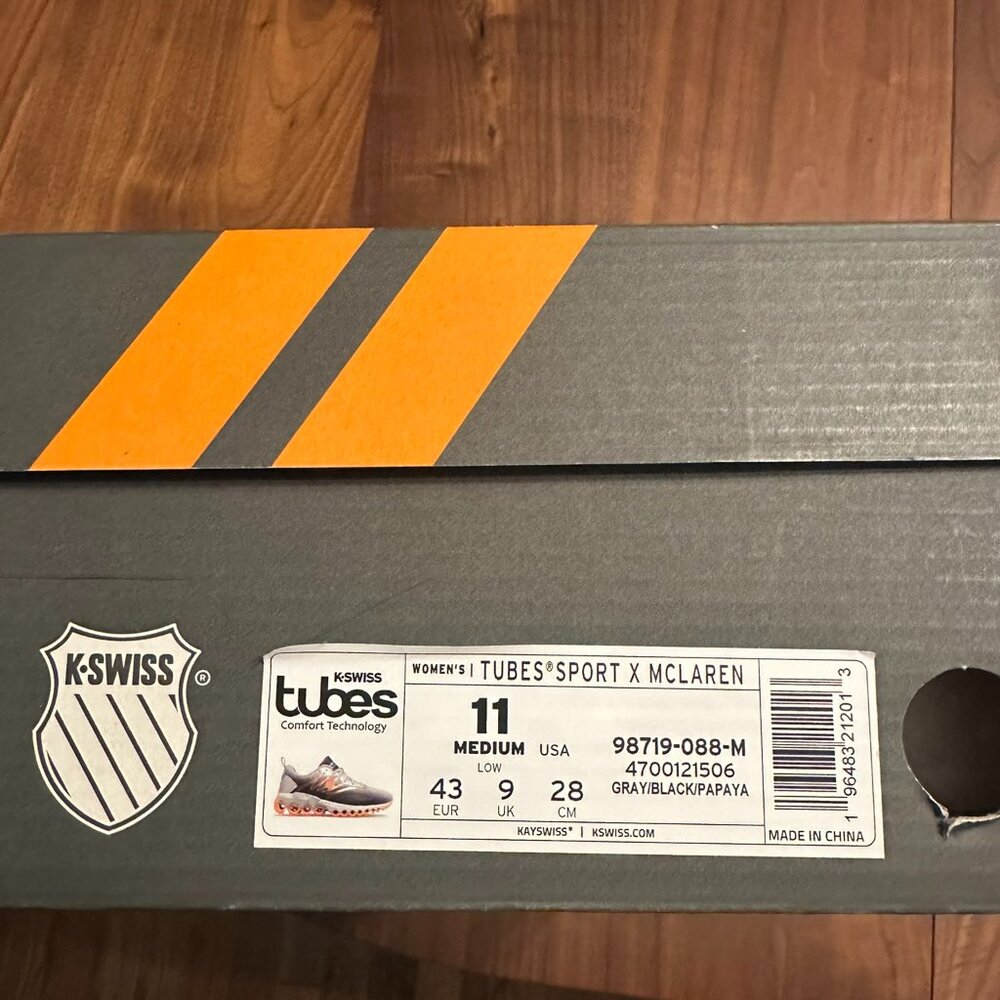 New In Box! K-Swiss Tubes Sport X McLaren Tennis Shoes